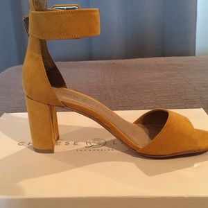 Micro suede sandal with ankle strap